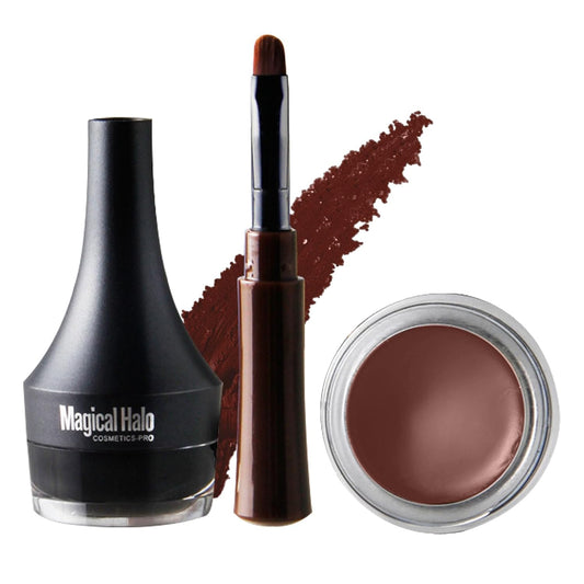 ZIZUCLE Brown Gel Eyeliner Waterproof Eyeliner Gel Matte Natural High Pigment Long Lasting Cream Eye Liner With Soft Brush For Perfect Charming Eye Makeup #2 Brown