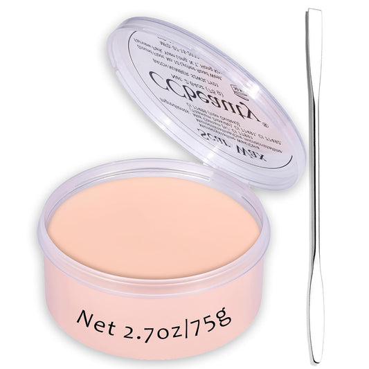 CCbeauty Halloween Scar Wax Kit 2.7oz - SFX Special Effects Stage Makeup, Fake Wound Mouldable Wax with Spatula Tool for Fake Cuts Nose Putty Makeup - Stage Film Costumes Cosplay SFX, Fair Light Skin