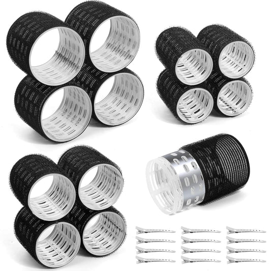 Tetutor Thermal Rollers for Hair, 24PCS Jumbo Rollers Hair Curlers with Clips, Large Rollers for Hair Set with 63mm 48mm 36mm Self Grip Thermal Hair Roller for Long Medium Short Hair Volume Salon Hair