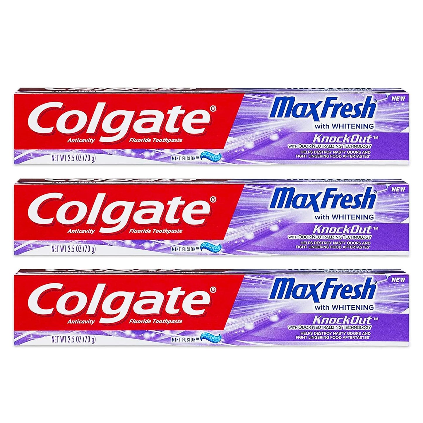 Colgate Max Fresh Knockout Gel Toothpaste, 2.5 Ounce Pack Of 3