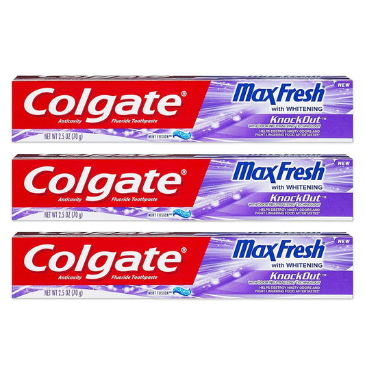 Colgate Max Fresh Knockout Gel Toothpaste, 2.5 Ounce Pack Of 3