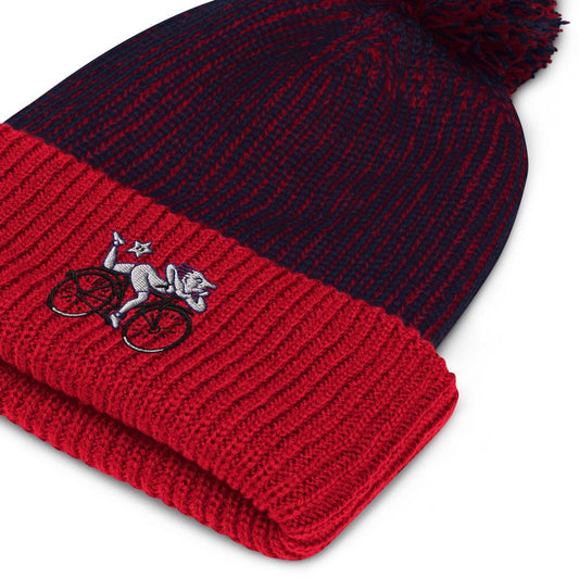 Albert Hofmann Ride 1943 | Trippy Raver Ribbed Pom-Pom Beanie