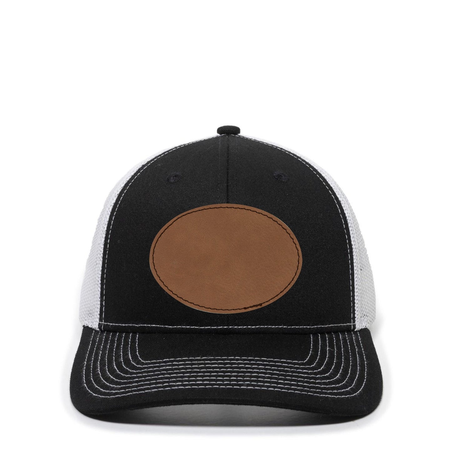 Youth Leather Patch Trucker Hat • Custom Name
