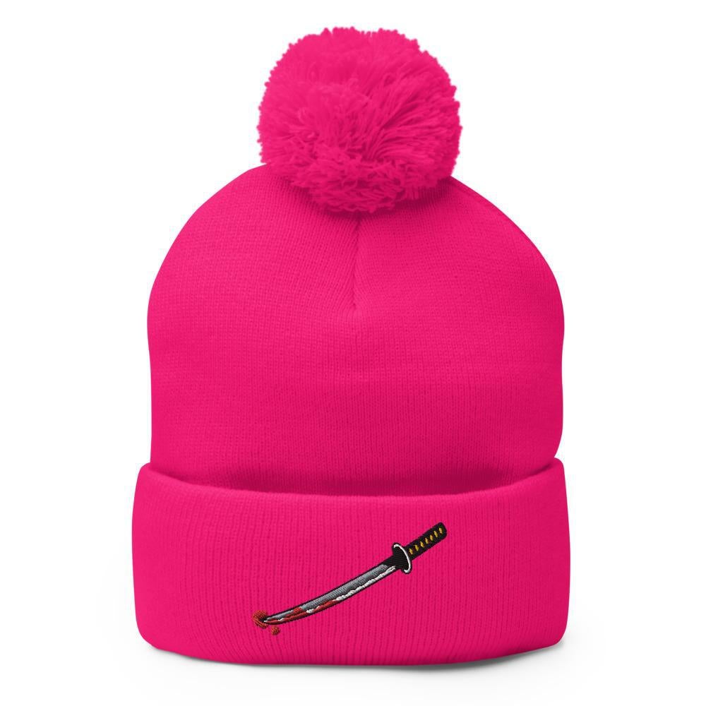 Bloody Katana Sword | Japan Icon Pom-Pom Beanie