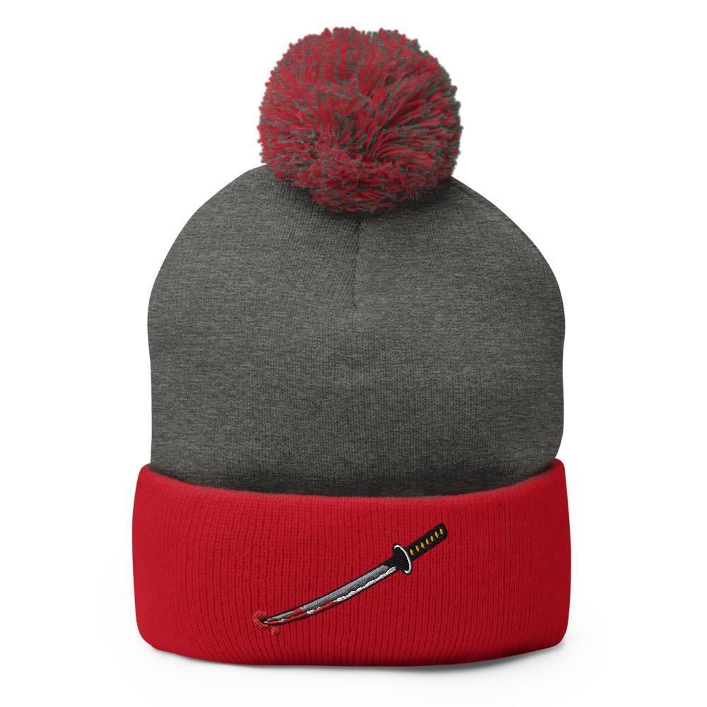 Bloody Katana Sword | Japan Icon Pom-Pom Beanie