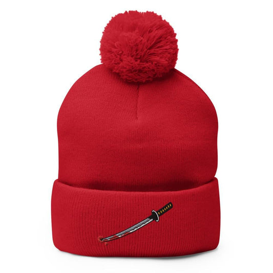 Bloody Katana Sword | Japan Icon Pom-Pom Beanie