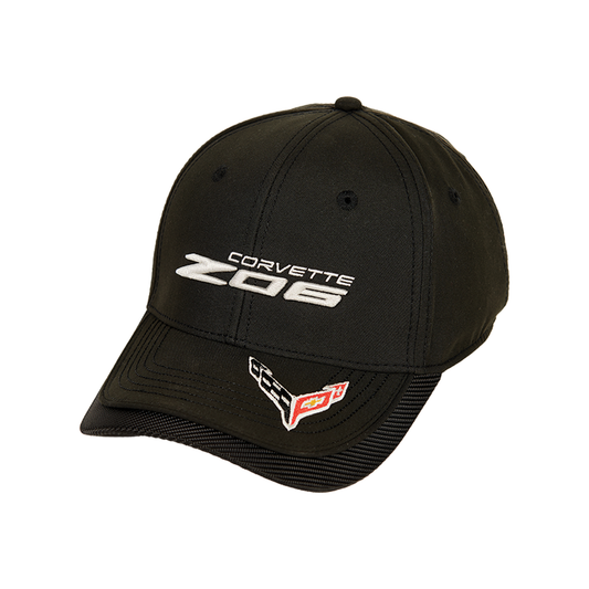 C8 Z06 Corvette Flag Accent Hat / Cap : Black