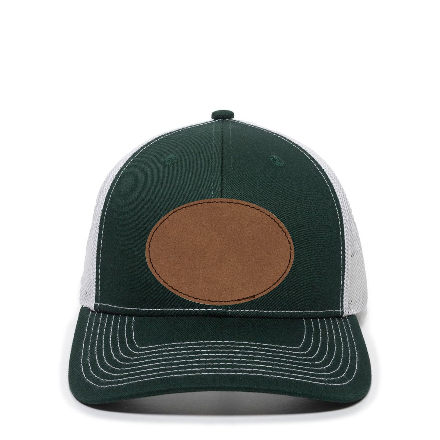 Youth Leather Patch Trucker Hat • Custom Name