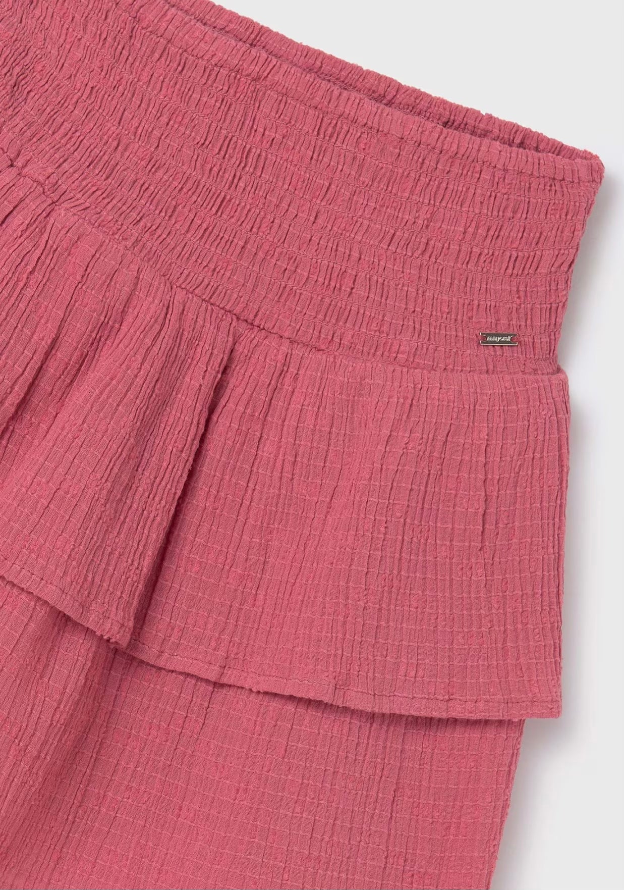 Smocked Waist Ruffle Gauze Skirt, Dusty Rose