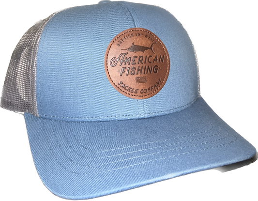 AFTCO Lemonade Leather Trucker- Slate Blue