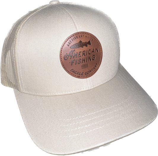 Aftco Lemonade Leather Trucker Hat- Bone