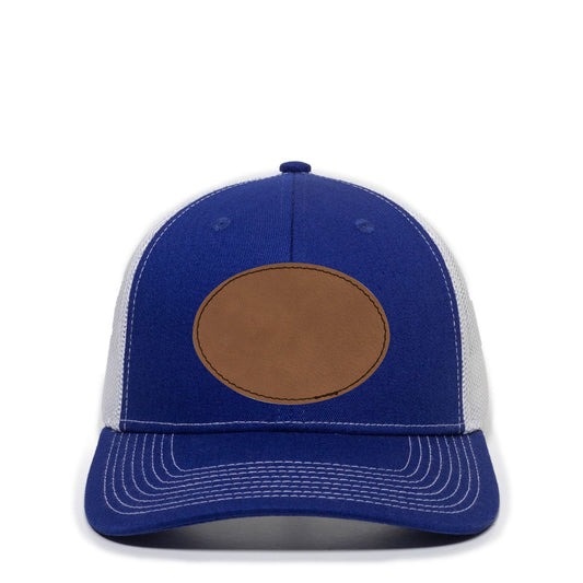 Youth Leather Patch Trucker Hat • Custom Name