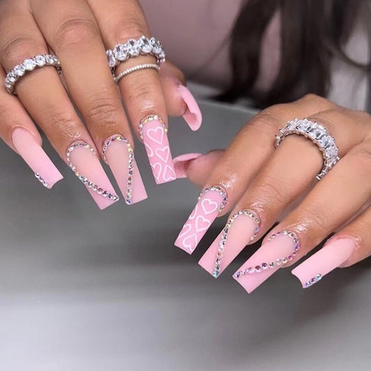 24Pcs False Nails with Glue