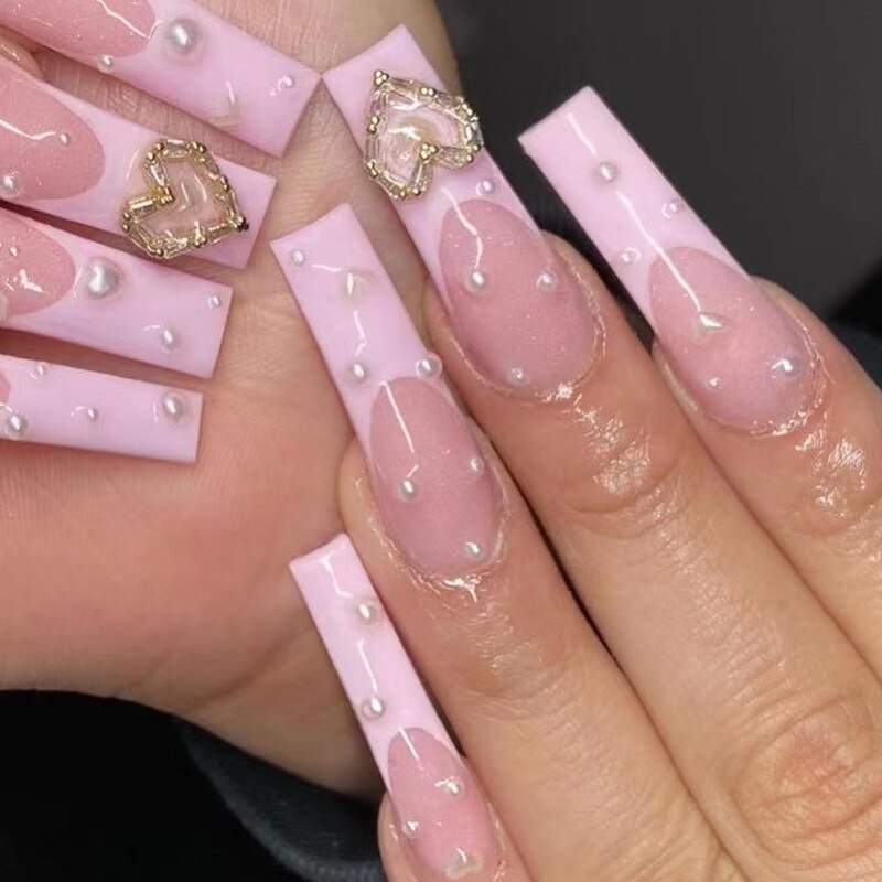 24Pcs False Nails with Glue