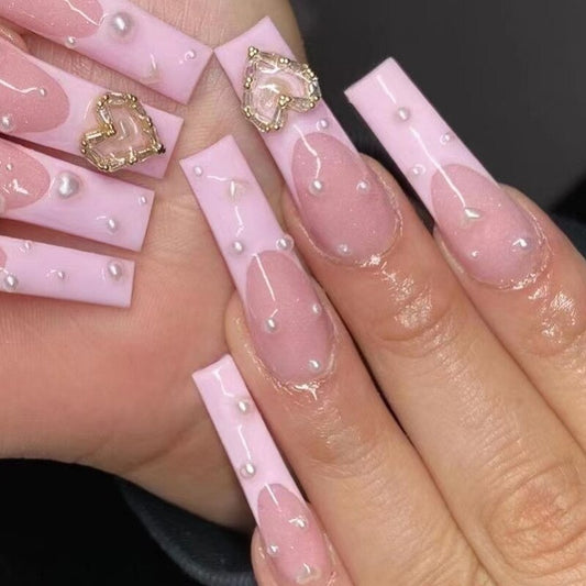 24Pcs False Nails with Glue