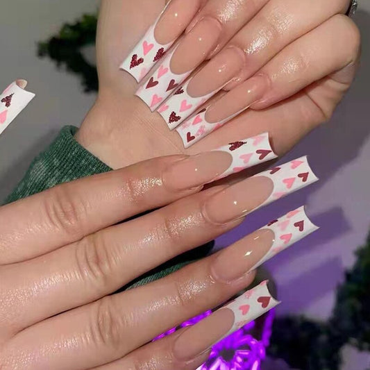 24Pcs False Nails with Glue
