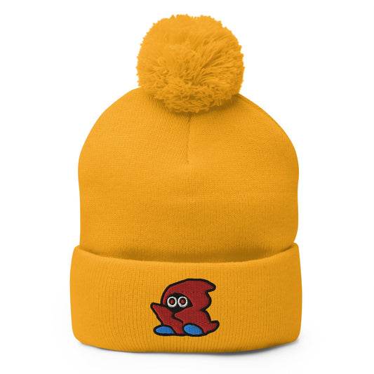 Stoner Ghost | Retro Gamer Pom-Pom Beanie