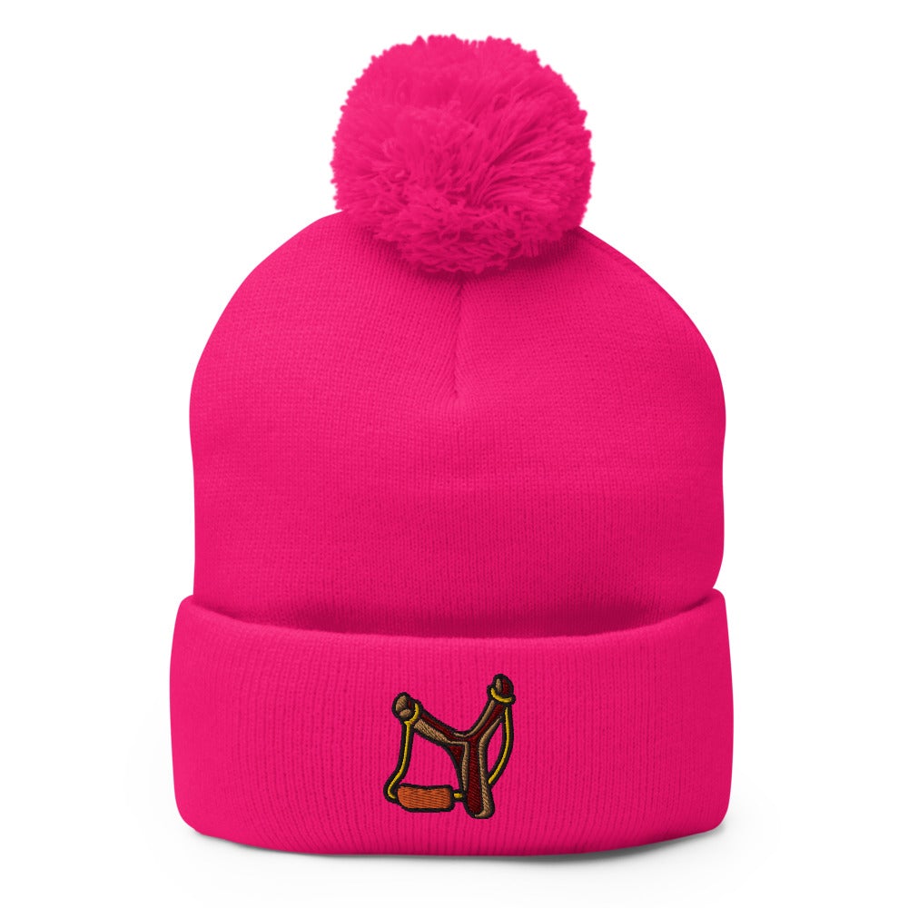 Wooden Slingshot - Boy's Toy | Funky Hipster Pom-Pom Beanie