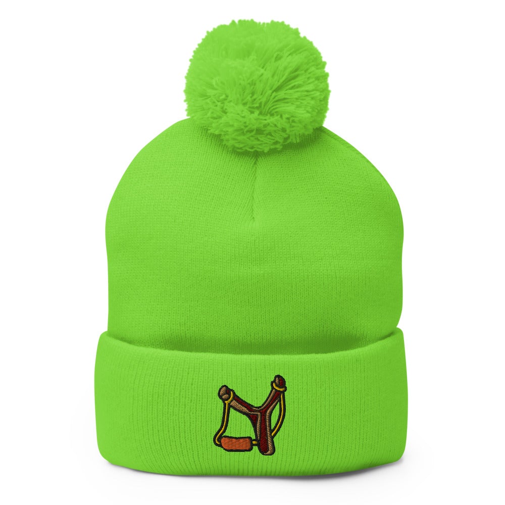 Wooden Slingshot - Boy's Toy | Funky Hipster Pom-Pom Beanie