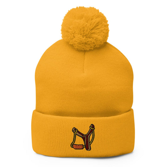 Wooden Slingshot - Boy's Toy | Funky Hipster Pom-Pom Beanie