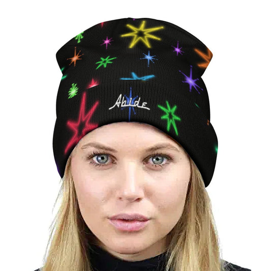 Abide Lebowski's Neon Stars Cuffed Beanie