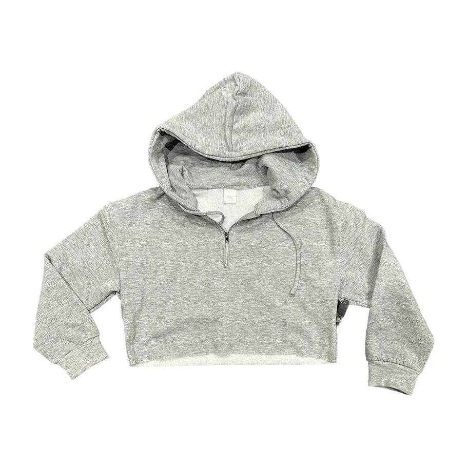 Brushed Soft Cloud Crop 1/2 Zip, Heather Gray