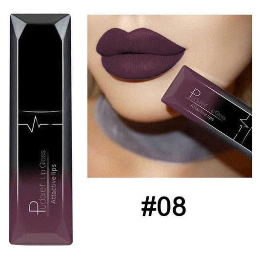 Waterproof Nude Matte Velvet Glossy Gloss Lipstick Lip Balm Sexy Red Lip Tint 21 Colors