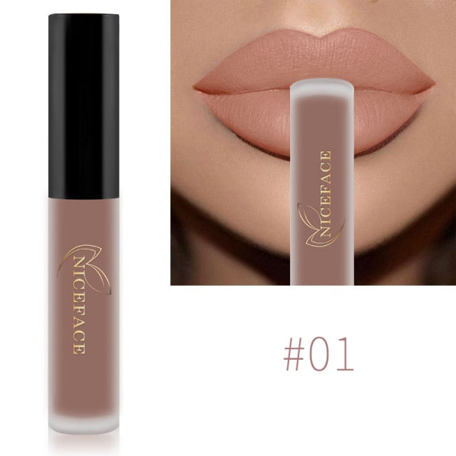 Waterproof Brand Nude Matte Liquid Lipstick Red Lip Gloss Moisturizer Nude Mate Lip