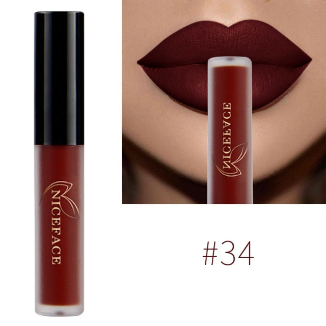 Waterproof Brand Nude Matte Liquid Lipstick Red Lip Gloss Moisturizer Nude Mate Lip