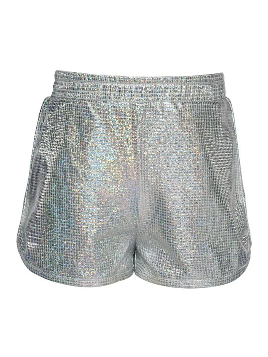 Side Split Silver Shorts